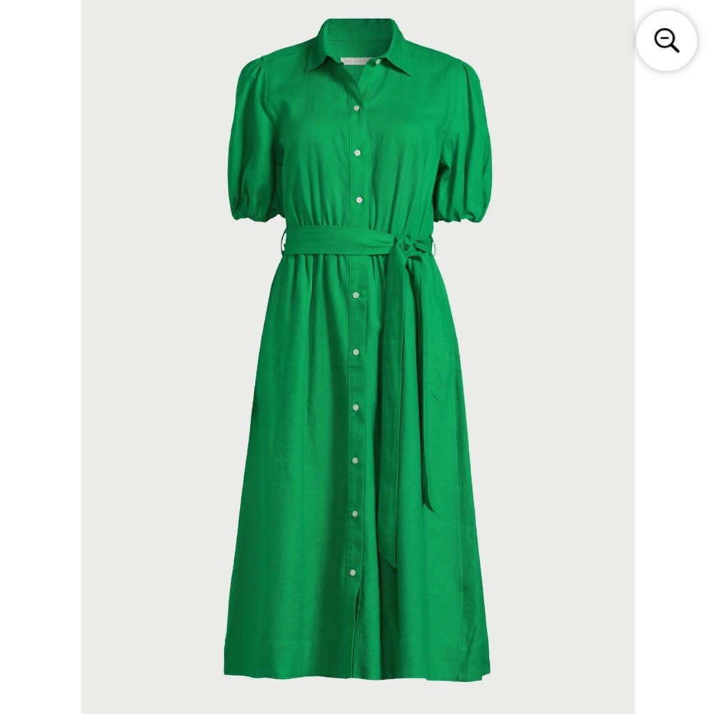 Green Midi Shirt Dress with Belt